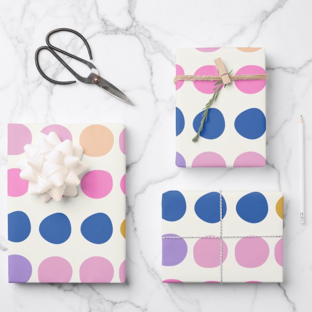 Cute Colourful Dots Scandinavian Pattern  Wrapping Paper Sheet (Front)
