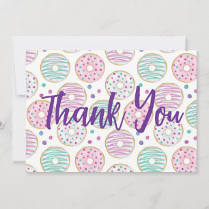 Cute Colourful Doughnut Pattern Thank You Card