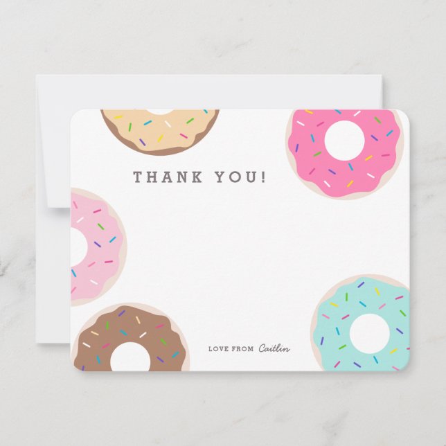Cute Colourful Doughnut Thank You Cards (Front)
