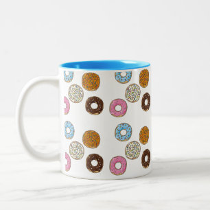 Cute Colourful Doughnuts Two-Tone Coffee Mug