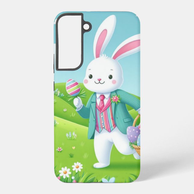 Cute, colourful Easter bunny Samsung Galaxy S22+ Case (Back)