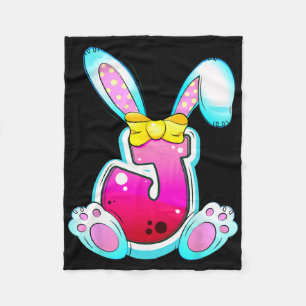 Cute Colourful Easter Coquette Bow Letter J Initia Fleece Blanket