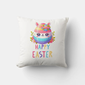 Cute, colourful Easter egg bunny Cushion