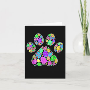 Cute Colourful Easter Eggs Dog Cat Paw Lover Happy Card