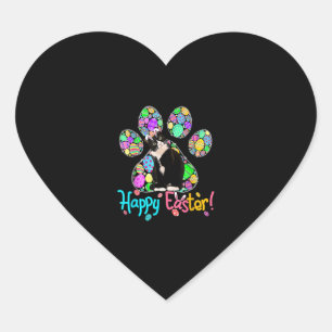 Cute Colourful Easter Eggs Paw Tuxedo Cat Happy Ea Heart Sticker