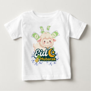 Cute Colourful Eid Mubarak Sheep Kids T-Shirt - Ha