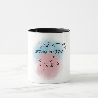 Cute colourful face coffee mug