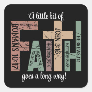  Cute Colourful Faith Bible Verses Typography Quot Square Sticker