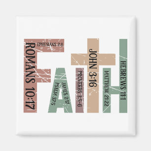 Cute Colourful Faith Bible Verses Typography Quote Magnet