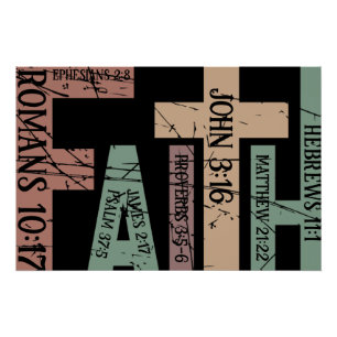 Cute Colourful Faith Bible Verses Typography Quote Poster