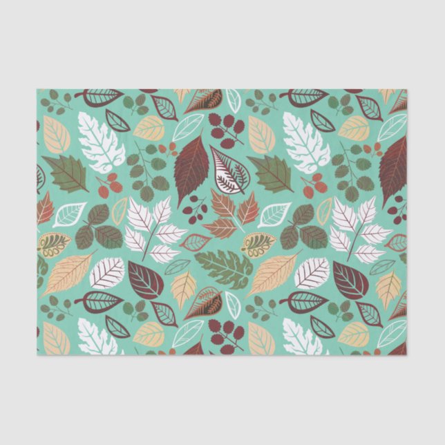 Cute Colourful Fall Leafs Pattern 3 Tissue Paper (Front)