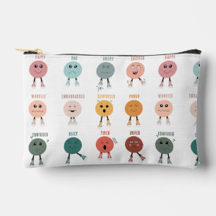 Cute Colourful Feelings Emotions Faces Chart Accessory Pouch