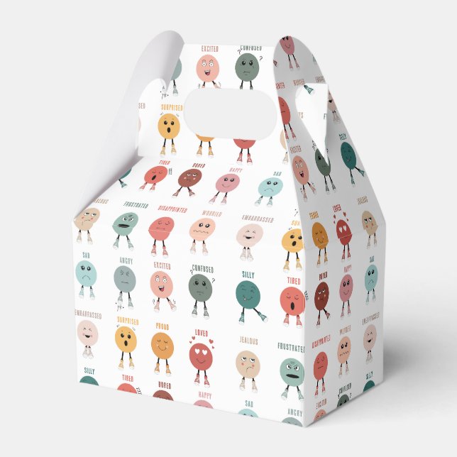 Cute Colourful Feelings Emotions Faces Chart  Favour Box (Front Side)