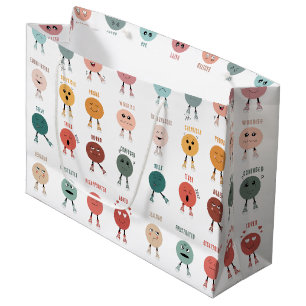 Cute Colourful Feelings Emotions Faces Chart  Large Gift Bag