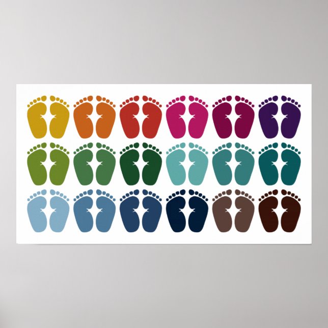 Cute Colourful Feet Poster (Front)