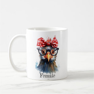 cute colourful female chicken editable cartoon coffee mug
