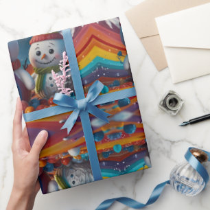 Cute Colourful Festive Christmas holiday wrapping Wrapping Paper