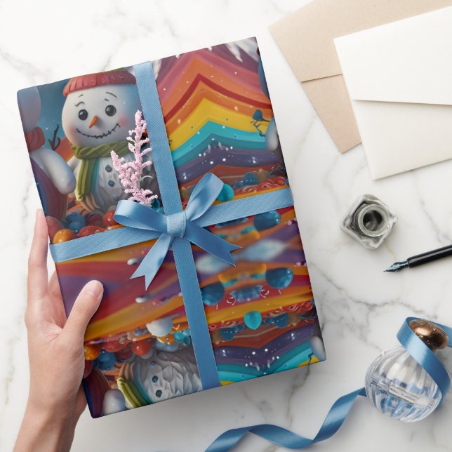 Cute Colourful Festive Christmas holiday wrapping  Wrapping Paper (Gifting)