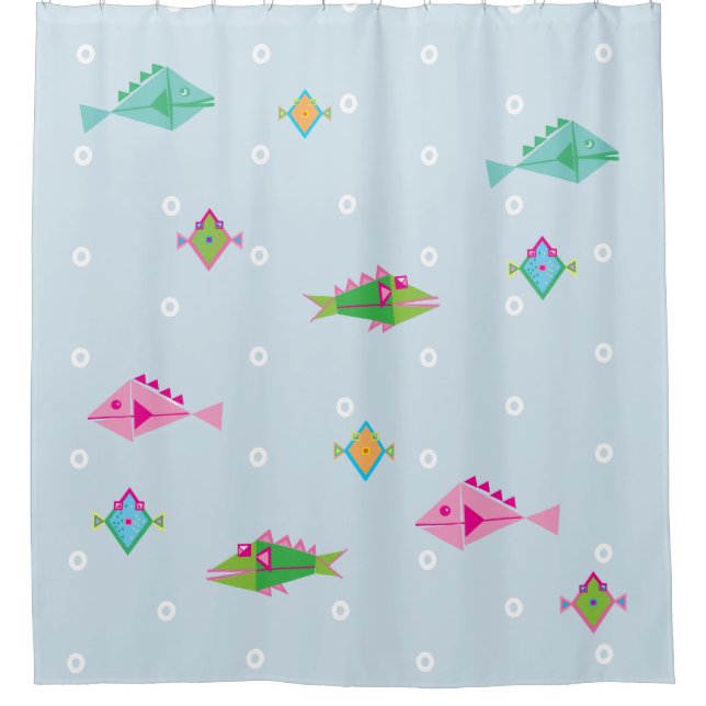 Cute colourful fish  down below the sea shower curtain (Front)