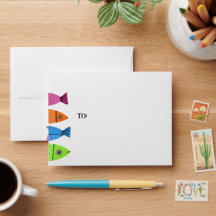 Cute Colourful Fish Envelope