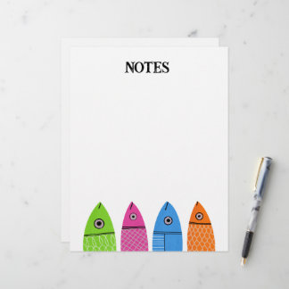 Cute colourful fish Letterhead personal stationery