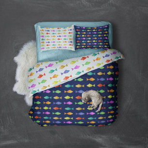 Cute colourful fish pattern  pillowcase