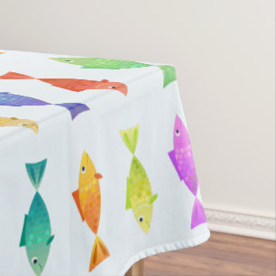 Cute colourful fish pattern  tablecloth