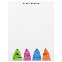 Cute Colourful Fish Personalised Letterhead