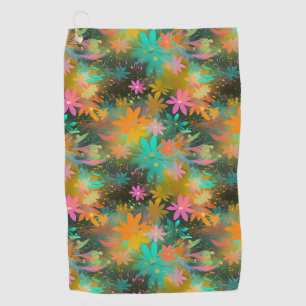 Cute Colourful Floral Abstract Pattern Golf Towel