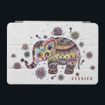 Cute Colourful Floral Baby Elephant Illustration iPad Mini Cover<br><div class="desc">Cute colourful floral baby elephant illustration over white circles pattern background. Customisable and optional monogram. If you need any help customising any of my designs,  contact ArtOnWear designer. Free text formatting with live help available by request.</div>