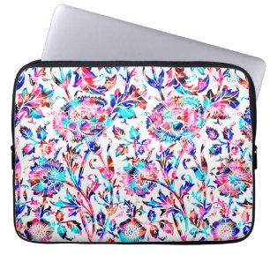 Cute colourful floral design laptop sleeve