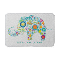Cute Colourful Floral Elephant