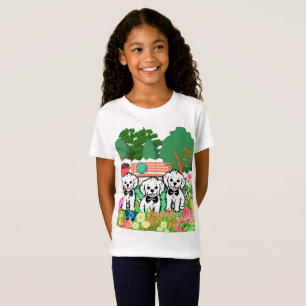  Cute Colourful Floral Girls Back To School Dog T-Shirt