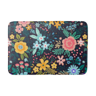 Cute Colourful Floral Pattern Bath Mat