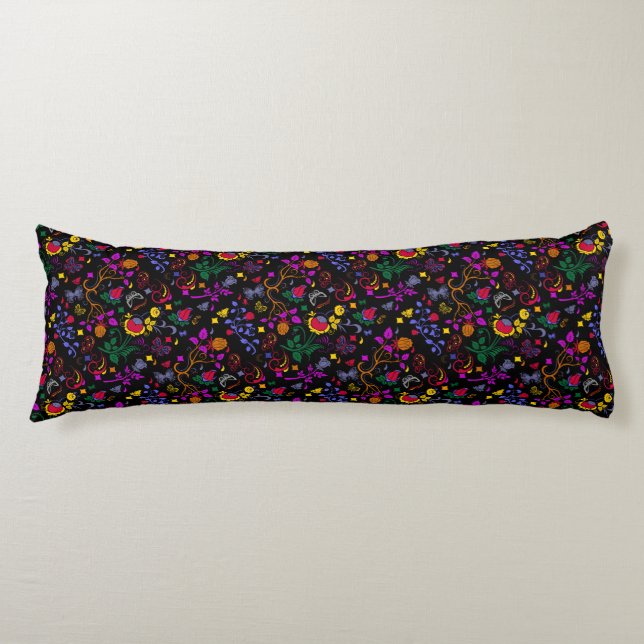 Cute colourful floral pattern  body cushion (Front)
