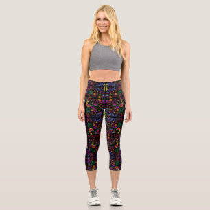 Cute colourful floral pattern  capri leggings