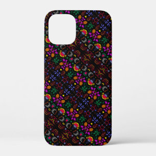 Cute colourful floral pattern iPhone 12 mini case