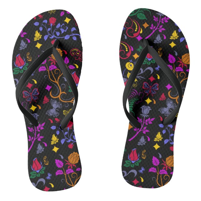 Cute colourful floral pattern  flip flops (Footbed)