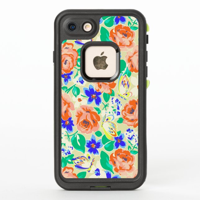 Cute colourful floral pattern LifeProof iPhone case (Back)