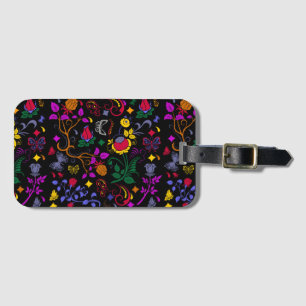 Cute colourful floral pattern  luggage tag