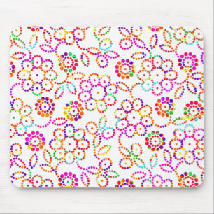 Cute colourful floral pattern mouse mat