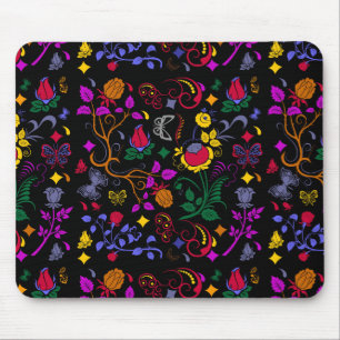 Cute colourful floral pattern mouse mat