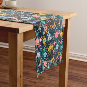 Cute Colourful Floral Pattern Short Table Runner