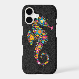 Cute Colourful Floral Sea Horse Illustration
