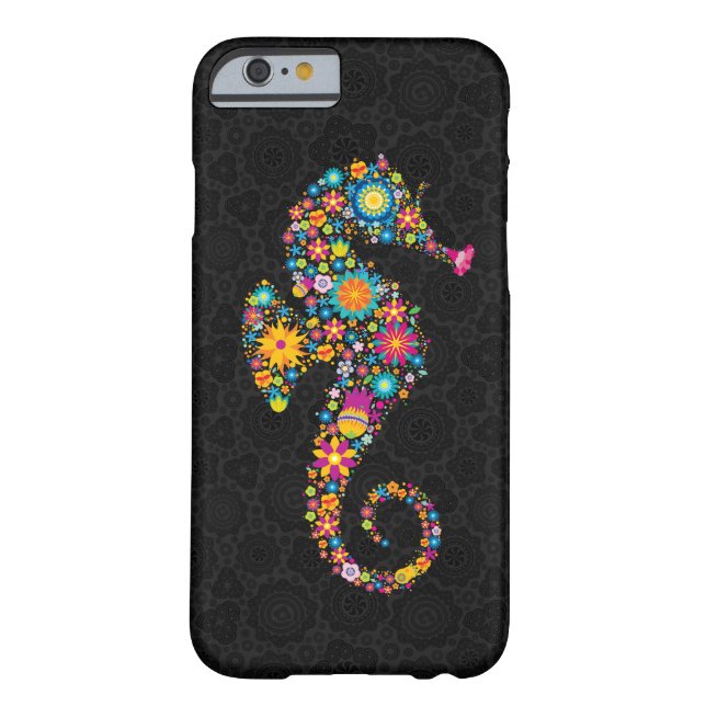 Cute Colourful Floral Sea Horse Illustration Case-Mate iPhone Case (Back)