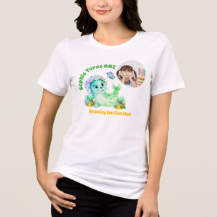 Cute Colourful Floral Sea Lion Photo Birthday Mum Tri-Blend Shirt