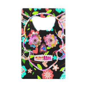 Cute colourful floral skull