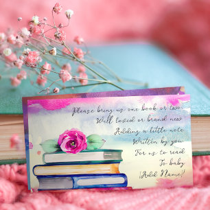 Cute Colourful Floral Watercolor Books for Baby Enclosure Card