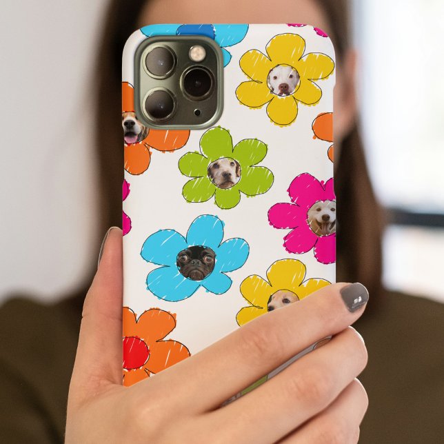 Cute colourful flower Dog Mum Fun Photo Collage  Case-Mate iPhone Case (Creator Uploaded)