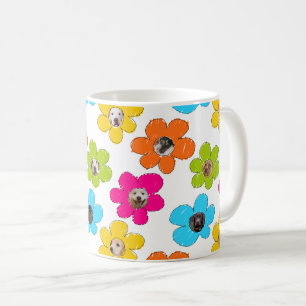 Cute colourful flower Dog Mum Fun Photo Collage  Coffee Mug